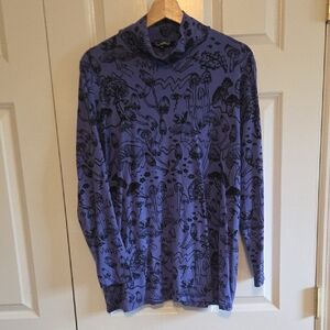 Thief & Bandit Black And Purple Mock Turtleneck In "Shroomed Bandit." 1X